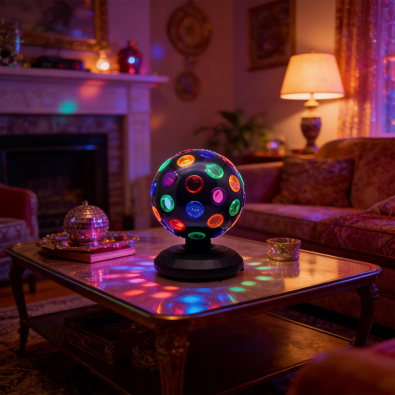 Lunxisen 2 Pcs Party Lights with Remote Control Colorful Rotating Stage Lighting for Home Decor Disco Dance Floor Atmosphere