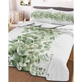 thumbnail image 3 of Quilts Twin Size Bedding Set, Sage Green Eucalyptus Leaves Lightweight Quilted Comforter, Spring Summer Botanical Floral Reversible Bedspread Coverlet with Pillow Covers for All Season, 68" x 86", 3 of 7