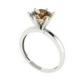 thumbnail image 2 of 2 ct Round Cut Simulated Champagne Diamond Solitaire 18K White Gold Womens Engagement Ring, 2 of 5