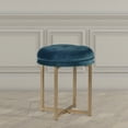 thumbnail image 2 of Hillsdale Furniture Maura Tufted Backless Metal Vanity Stool, Sapphire Blue Velvet, 2 of 5