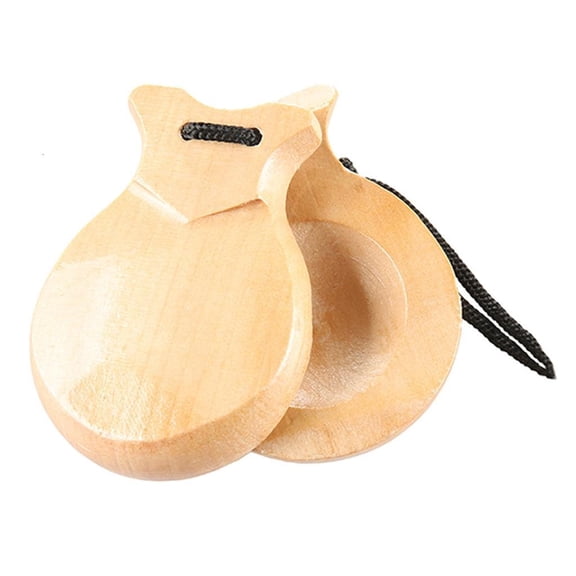 Lerpwige 2 Pcs Spanish Castanets with String Wooden Hand Percussion Music Instrument