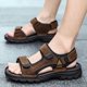 thumbnail image 2 of Sandalias clásicas para hombre, zapatos de playa de cuero genuino transpirables, zapatos casuales cómodos de verano, sandalias de ocio para hombre (29 cm), 2 of 3