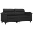 thumbnail image 2 of vidaXL 3 Piece Sofa Set with Cushions Black Faux Leather, 2 of 5