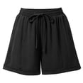 thumbnail image 6 of SOFTCCLO Shorts for Women 2026 Summer New Shorts Wide Leg Elastic Waist Outdoor Lounge Womens Shorts Black M, 6 of 6