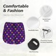 thumbnail image 6 of Haiem Purple Mardi Gras Women's 2 in 1 Running Shorts - Lightweight Athletic Workout Gym Yoga Breathable Sports Shorts Liner with Phone Pockets-Medium, 6 of 9