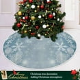 thumbnail image 6 of Christmas Tree Skirt, Christmas Shining Silver Snowflakes New Year Xmas Tree Skirts 36 in Tree Skirt Holiday Party Garden Round Seasonal Tree Stand Mat Tree Skirt Decor, 6 of 6