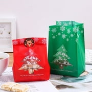 Volkmi 50pcs composite christmas tree snowflake candy bag biscuit bag red