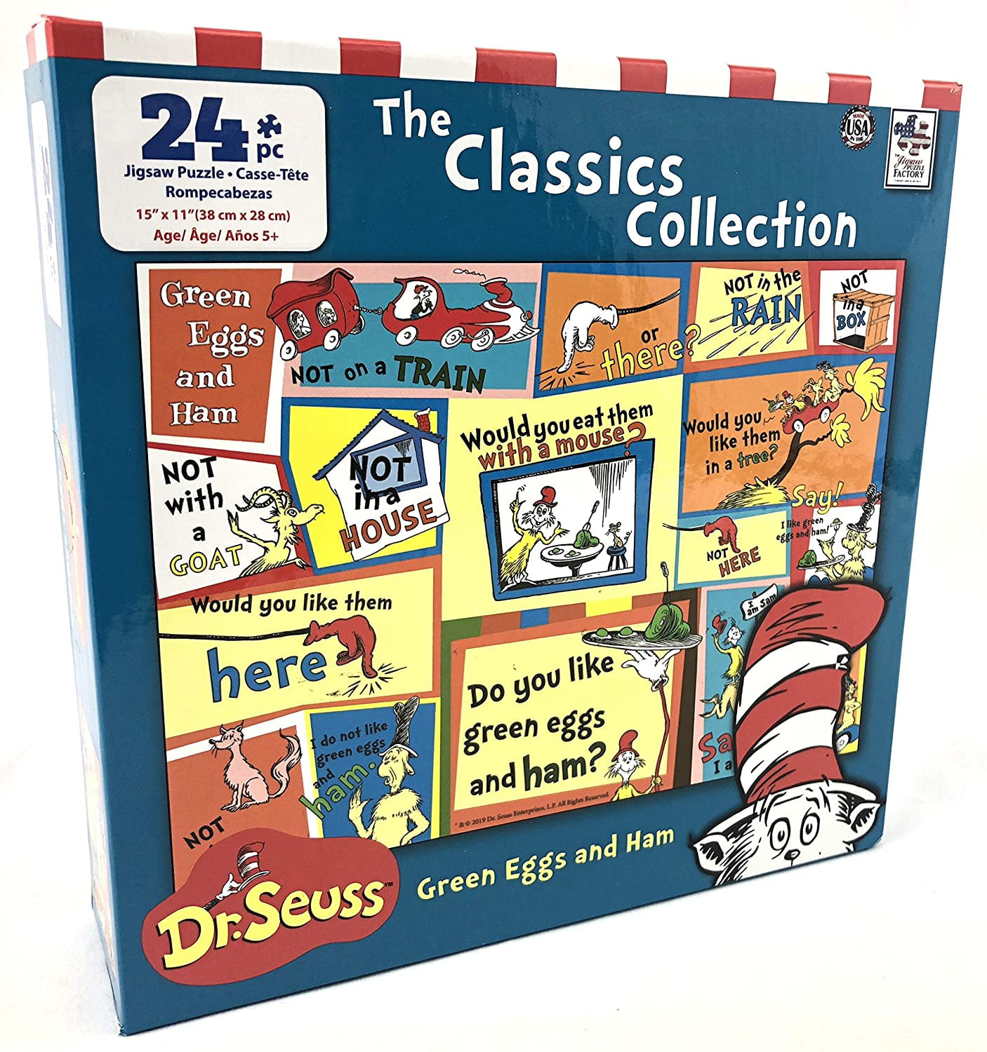 Dr Seuss Jigsaw Puzzle 24 Pieces Green Ham and Eggs Edition 9.1" x 10.3"