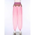 thumbnail image 4 of Raenseen Women's Chiffon Belly Dance Trousers Bloomers Lantern Loose Pants Bollywood India Dance Pink One Size, 4 of 9