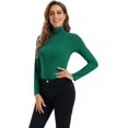thumbnail image 2 of HSHDLDF Hauts à Manches Longues pour Femmes Col Roulé Doux Extensible Ajusté Couche de Base, 2 of 7