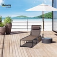 thumbnail image 2 of Chaise Lounge Chair Outdoor, 5-Position Adjustable Sun Tanning Chair with Carrying Handle and Side Pocket, Folding Bed Cot with Removable Pillow for Garden, Beach, Patio, Pool, Camp, Brown, 2 of 18