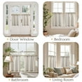 thumbnail image 5 of Curtainking Striped Kitchen Curtain Linen Cafe Curtains Semi-Sheer Rustic Farmhouse Tier Curtains 24 inch Rod Pocket 2 Panels Taupe Grey on Beige, 5 of 12