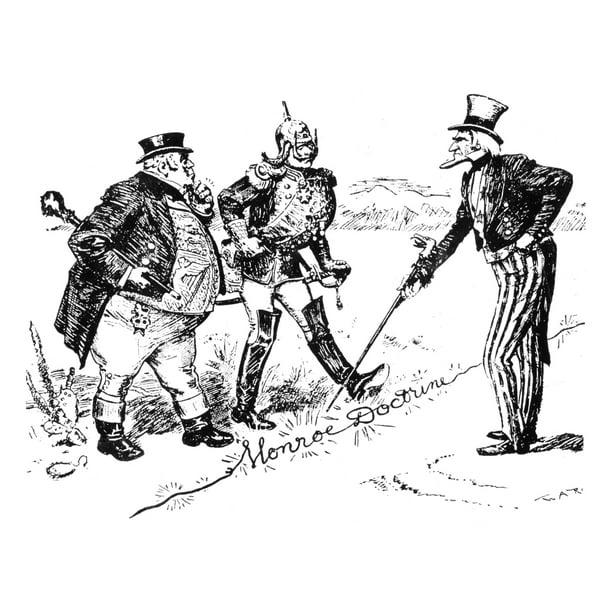 Monroe Doctrine Cartoon NUncle Sam - ThatS A Live Wire Gentlemen A 1902 ...