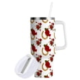 thumbnail image 2 of 40 oz Tumbler With Handle Stainless Steel Insulated Tumbler With Lid for Car Cup Holder Horseshoe Pattern with Red Roses, 2 of 9