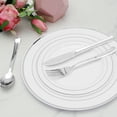thumbnail image 4 of Vensio -72Pcs Elegant Plastic Dinnerware Set for 12 Guests, Silver Rim White Party Plates with Spoons Forks Cutters and 9oz Wine Cups, Reusable Plastic Silverware Set, 4 of 7