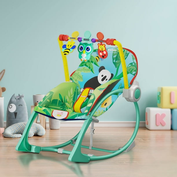 KWALA Silla Mecedora Musical Silla Vibradora con Juguetes Interactivos Bouncer Premium 2 Posiciones Comoda Segura Y Facil de Lavar Unisex Koala Azul KWALA Premium azul Bodega Aurrera en linea