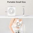 thumbnail image 2 of Ventilador de mesa portátil con batería recargable por USB de 4500 mAh, viento fuerte plegable de 160 °, ultra silencioso, 4 velocidades para oficina, hogar, camping, blanco, 144*34*204cm, 2 of 4