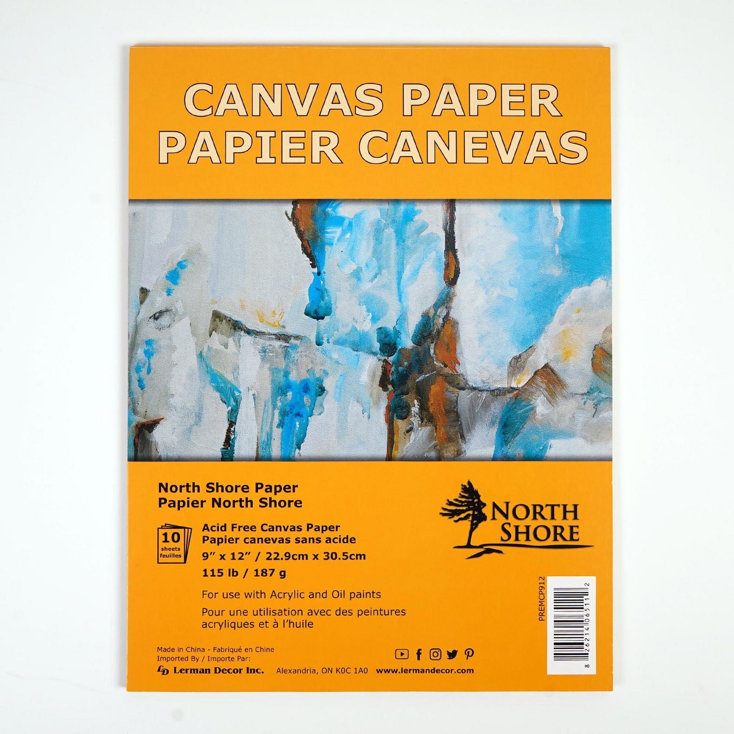 North Shore canvas paper 9"X12", Canvas pad 9" x 12"