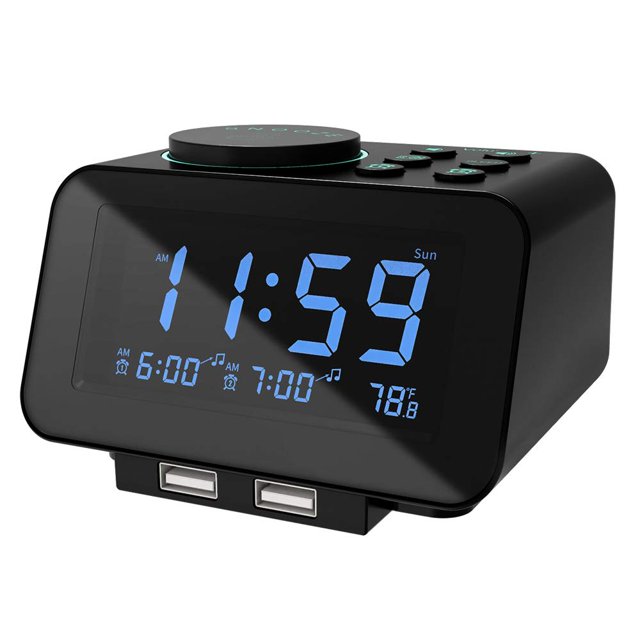 Despertador Radio USCCE Digital Dual con termómetro y USB