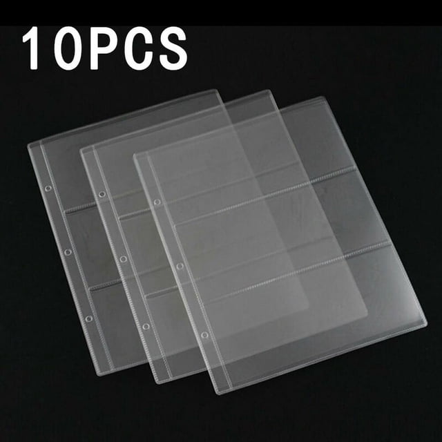 20 Pcs Pages d'Album de Billets de Banque Transparentes, Collection de Billets de Banque