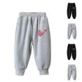 thumbnail image 2 of Qingpeng Toddler Boys Girls Cotton Casual Sweatpants Kids Elastic Waist Heart Print Athletic Pull-On Jogger Pants with Pockets, 2 of 3