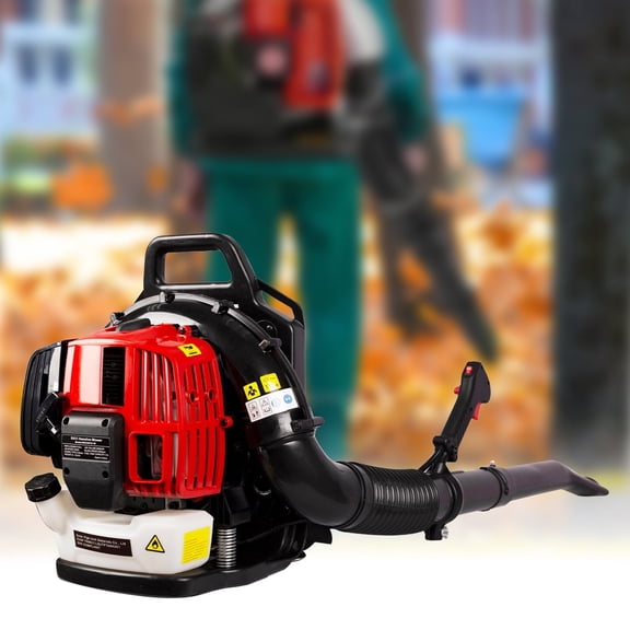 BTMWAY Leaf Blower Gas Powered, 52CC Backpack Leaf Blower Gas Power, Portable Gas Snow Blower with 52CC 2 Cycle, 530CFM, Adjustable Shoulder Straps, Backpack Blower for Leaf Sand Gravel Snow, Red
