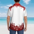 thumbnail image 3 of Lsque Winter Christmas Snowflake pattern Hawaiian Shirt for Men, Unisex Summer Beach Casual Short Sleeve Button Down Shirts-Small, 3 of 9