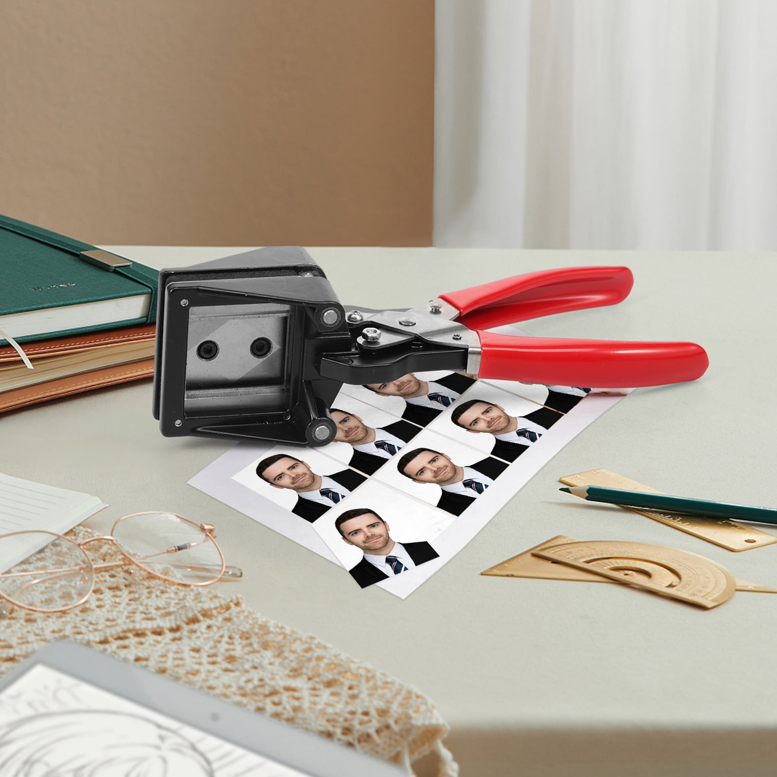 Grusce 2x2 inch Handheld Passport Photo Cutter for Business Card Plastic and Metal, Picture Punch Cutter for Photography Studio Home and Office Use