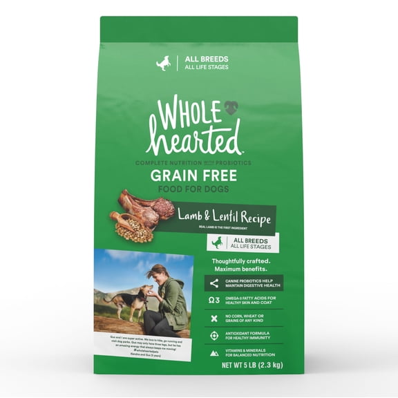 WholeHearted Grain Free All Life Stages Lamb and Lentil Formula Dry Dog Food, 5 lbs.