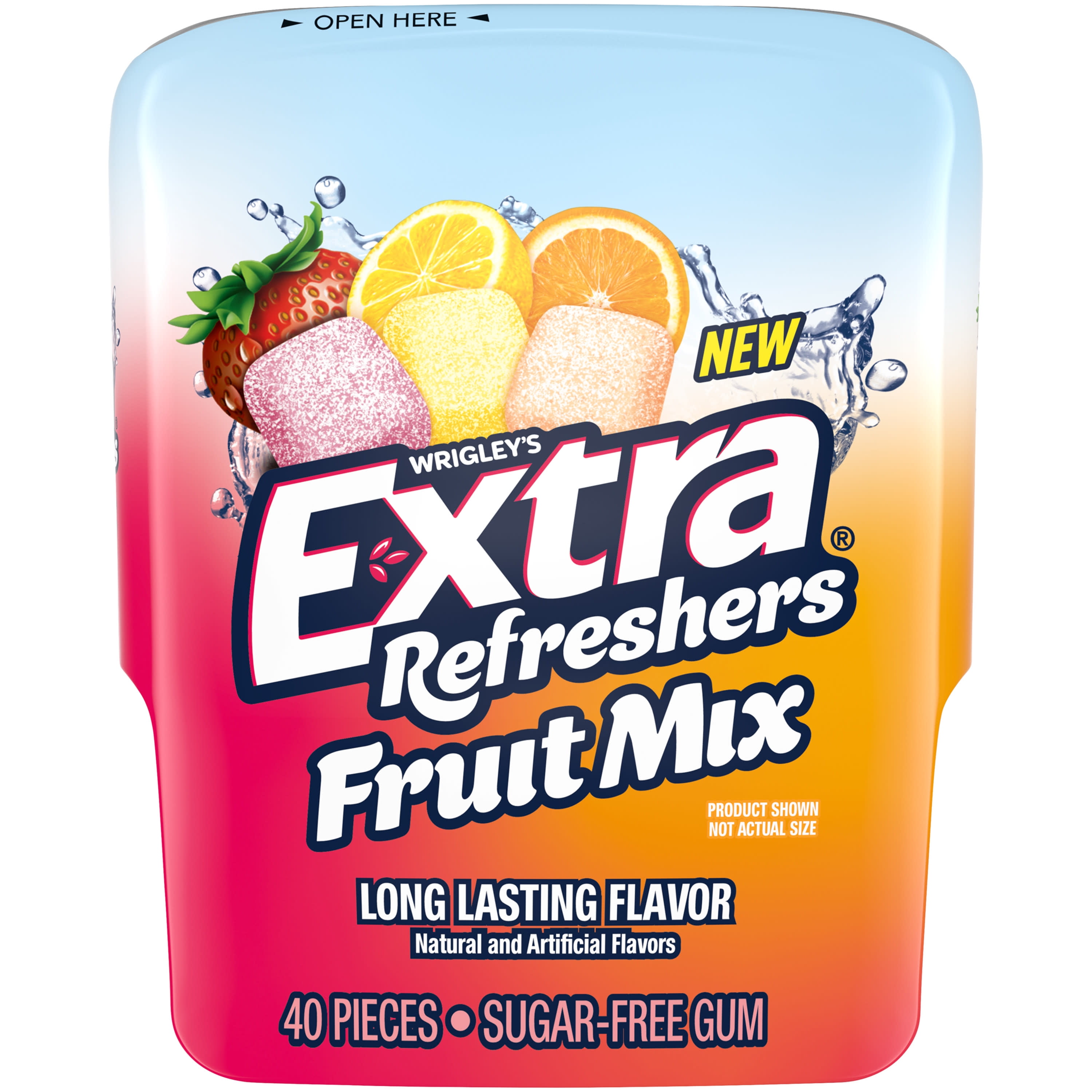Extra Refreshers Fruit Mix Sugar Free Chewing Gum 40 ct Bottle