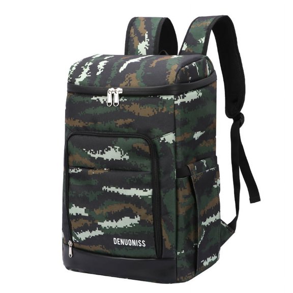 Lnsulated Outdoor Picnic Backpack, White grey Standard