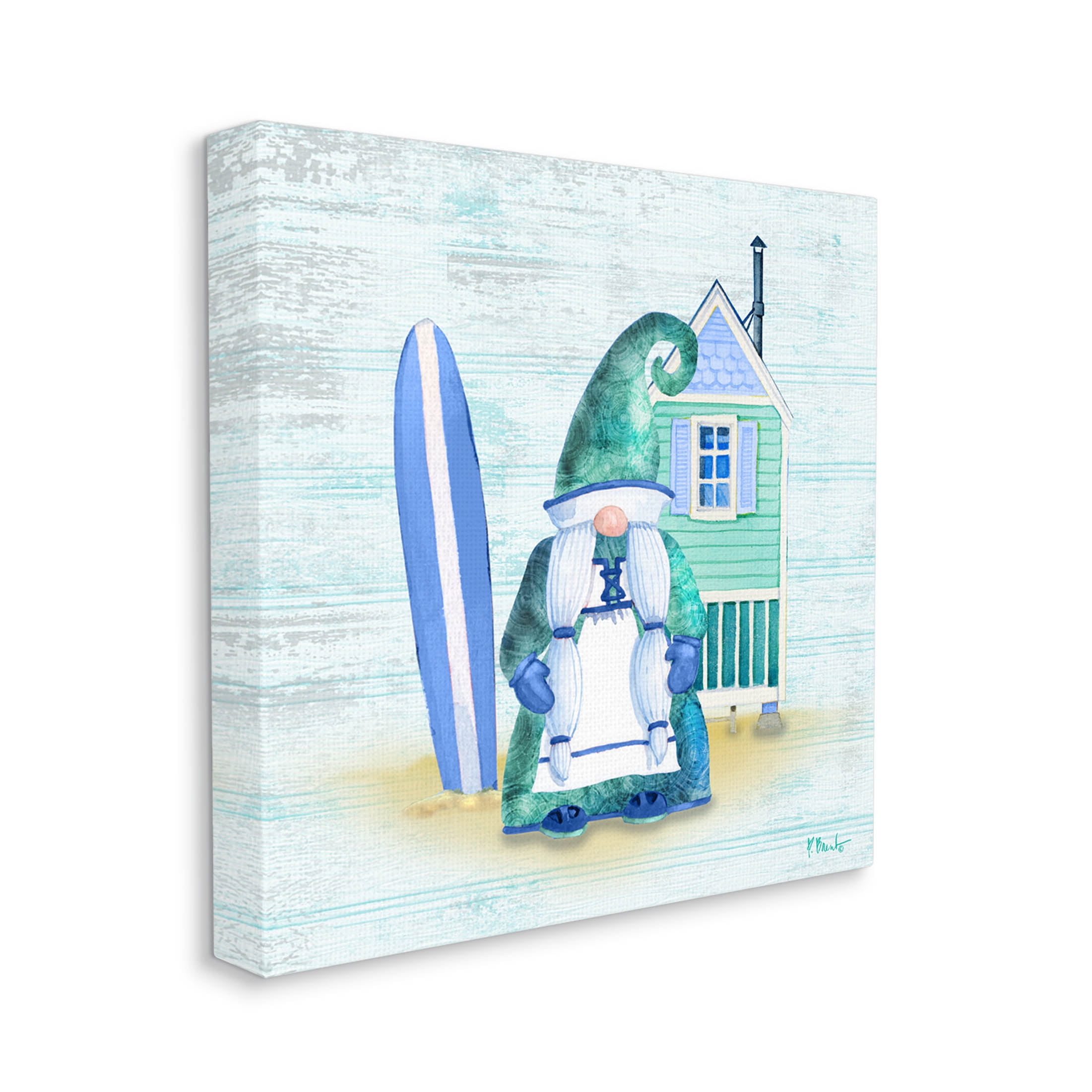 Stupell Industries Coastal Gnome Beach Shack Home Graphic Art Gallery Wrapped Canvas Print Wall Art, Design by Paul Brent