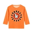 thumbnail image 4 of Pounoo Sweatshirts Pullovers Kids Boys' and Girls' Orange Festival Casual Originality Printed 3/4 Sleeve Round Neck Top Suit for 3-12 Years Girls Sweaters, 4 of 6