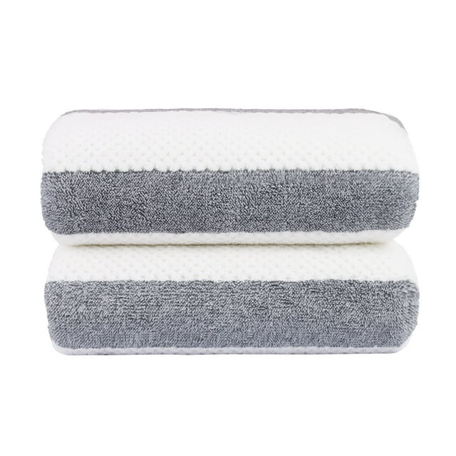 2-Pieces Bath Towel Set For Bathroom, High Density Plush Fleece Ultra Absorbent, 30"x60"