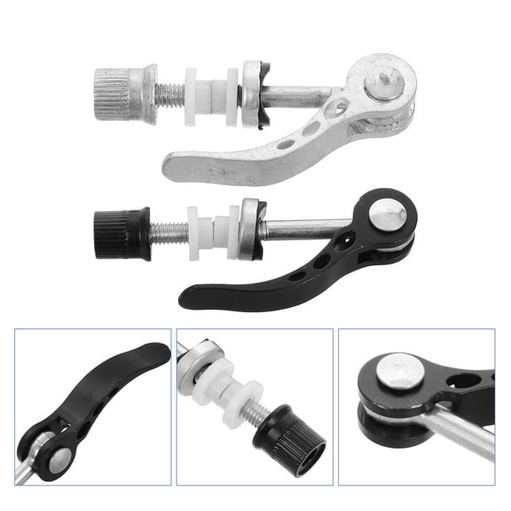 Clispeed 4Pcs Bike Seat Clamp Quick Release Lockable Aluminum Alloy Black