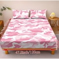 thumbnail image 4 of Pzuqiu Pink Camo 3 Piece Bed Sheet Set for Women Breathable Microfiber,Soft Comfort Surface,3 Pieces Bed Sheets Set with 2 Pillowcases,Perfect for Bedroom,Nursery,Holiday Home Full, 4 of 7