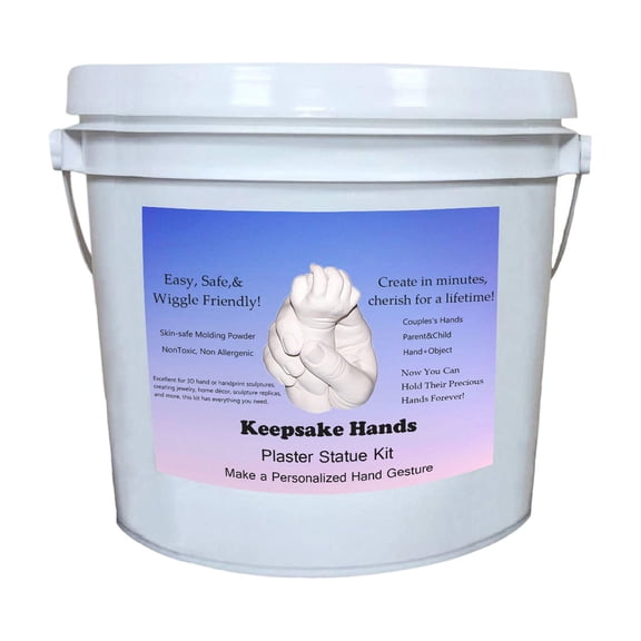 yocbz Couples Hand Casting Kit - Molding and Plaster Powder Set for 3D Casts of Adults, Children, Baby Hands - Includes 1.5 Gallon Mixing Bucket
