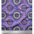 thumbnail image 1 of Soimoi Silk Fabric Floral Mandala Decor Fabric Printed Yard 42 Inch Wide, 1 of 3