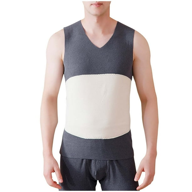 Ropa interior térmica para hombre, cálida, de felpa, con bloques de colores, de Mo Mao, sin mangas, de invierno, de poliéster