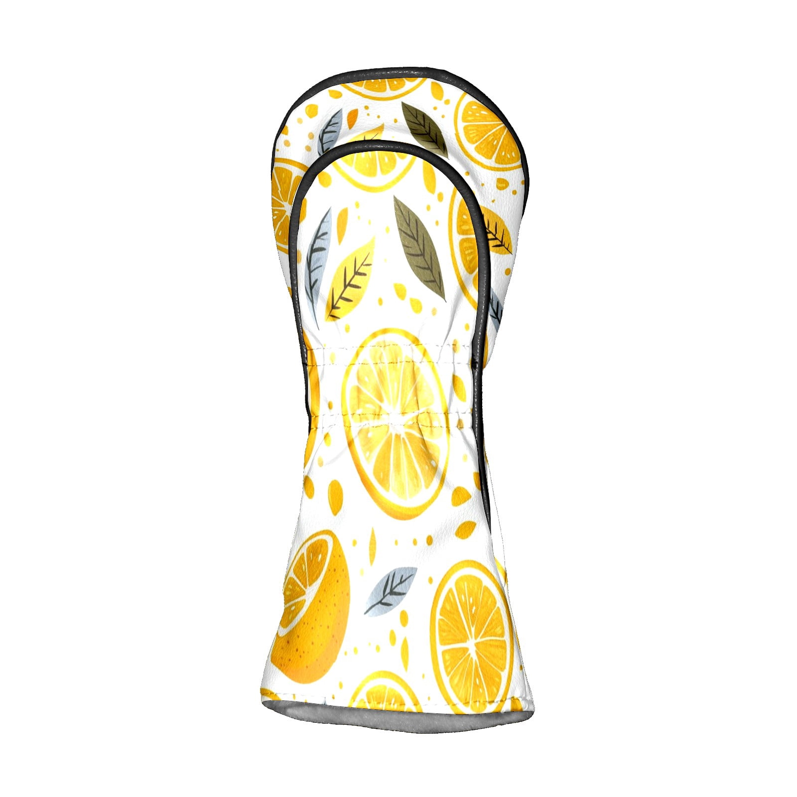 Golf Head Covers Orange Pattern for Driver, Wood & Hybrid, Premium Waterproof PU Leather with Plush Lining, Vibrant Golf Gifts