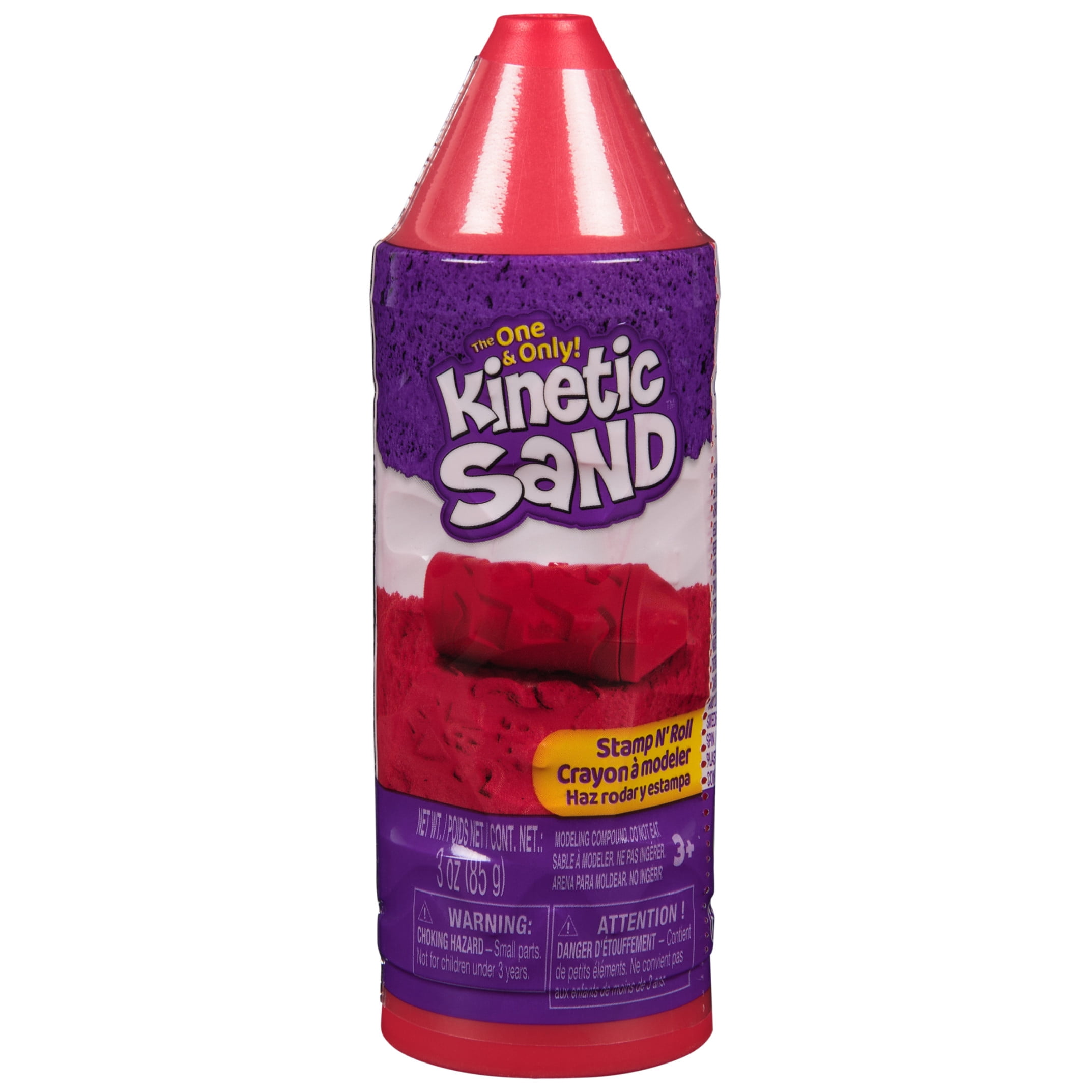 Kinetic Sand, Stamp N' Roll Crayon with 3 oz Play Sand (Colors May Vary)