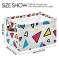 thumbnail image 4 of Yayeee 2 Pack Canvas Storage Basket with Handles for Shelves Fabric Bins Closet Organizer, Red Triangles, 4 of 8