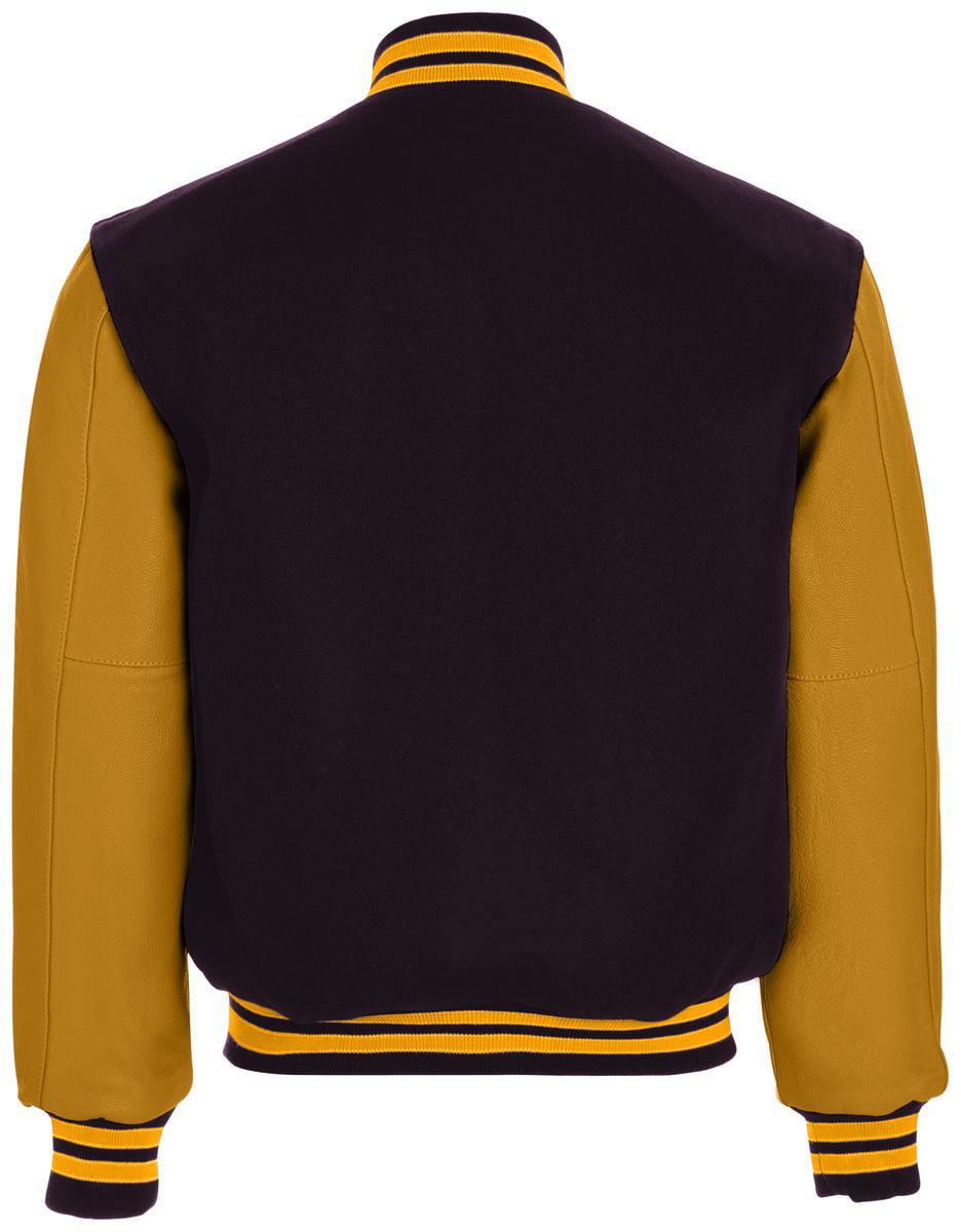 Vintage NOS Holloway Purple / Gold Wool and Leather Varsity Letterman  Jacket Lg