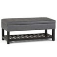 thumbnail image 1 of Cosmopolitan Banc Ottoman de Rangement 44 Pouces L en Similicuir Gris Pierre, 1 of 6