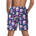 thumbnail image 4 of Goofa Skull mushroom rainbow space Printed Men's Swim Trunks Board Shorts Quick Dry Mens Swimming Trunks with Compression Liner,Breathable Fit Hawaii Beach Shorts-X-Large, 4 of 9