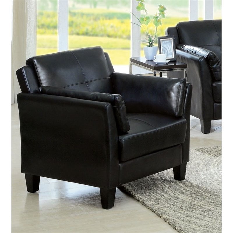 Furniture of America Tonia Faux Leather Accent Chair in