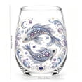 thumbnail image 3 of Horoscope Stemless Tumbler, Embroidery Style Constellation Print Glass, For Wine Water Cocktail Serve At Birthday Celebration, 3 of 7
