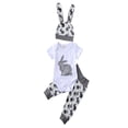 thumbnail image 1 of Gureui 3PCS Toddler Infant Girl Boy Easter Romper Suit, Letter Short Sleeve Snaps Romper + Bunny Printed Long Pants+Long Knot Beanie Hat, 1 of 10