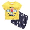 thumbnail image 6 of Gubotare Toddler Boys Pajamas Short Sets Boys Summer Pajamas Short Sleeve Pajamas Shorts Set 2 Piece Summer Kids Pjs Sleepwear Sets 6T 7T (Yellow,6-7 Years), 6 of 8