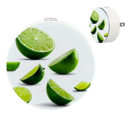 

YZUOUZY Night Lights Plug into Wall LED Lamp Small Lamps Set of 2 Food Fruits Limes